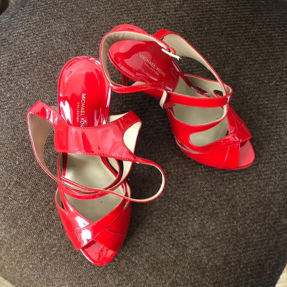 Michael Kors Red Strappy stilettò heels sandals - Picture 2 of 6